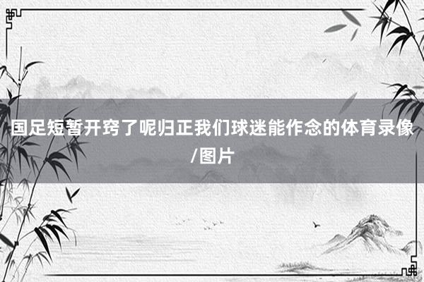 国足短暂开窍了呢归正我们球迷能作念的体育录像/图片