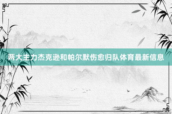 两大主力杰克逊和帕尔默伤愈归队体育最新信息