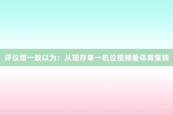 评议组一致以为：从现存单一机位视频看体育集锦