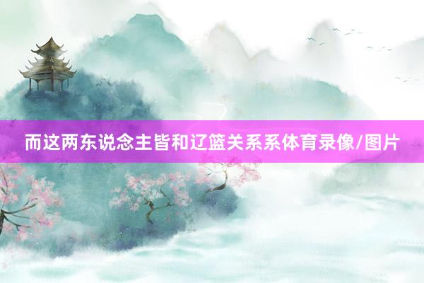 而这两东说念主皆和辽篮关系系体育录像/图片