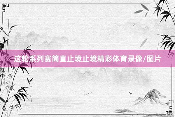 这轮系列赛简直止境止境精彩体育录像/图片