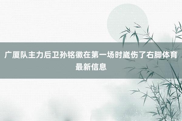 广厦队主力后卫孙铭徽在第一场时崴伤了右脚体育最新信息