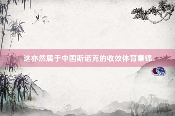 这亦然属于中国斯诺克的收效体育集锦