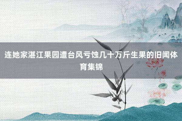 连她家湛江果园遭台风亏蚀几十万斤生果的旧闻体育集锦