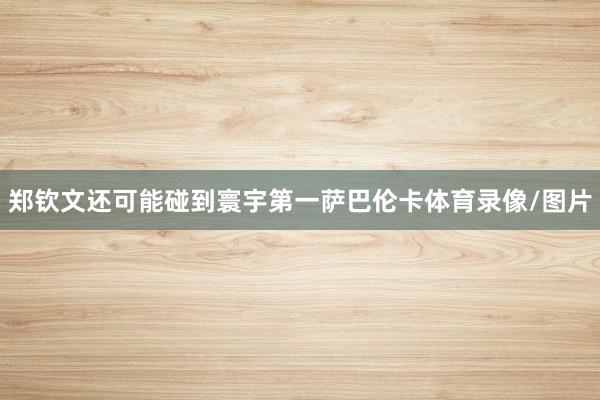 郑钦文还可能碰到寰宇第一萨巴伦卡体育录像/图片