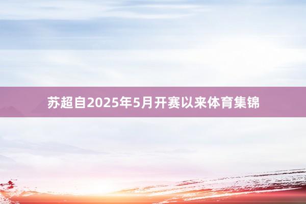 苏超自2025年5月开赛以来体育集锦