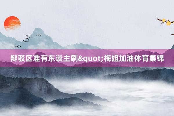 辩驳区准有东谈主刷"梅姐加油体育集锦