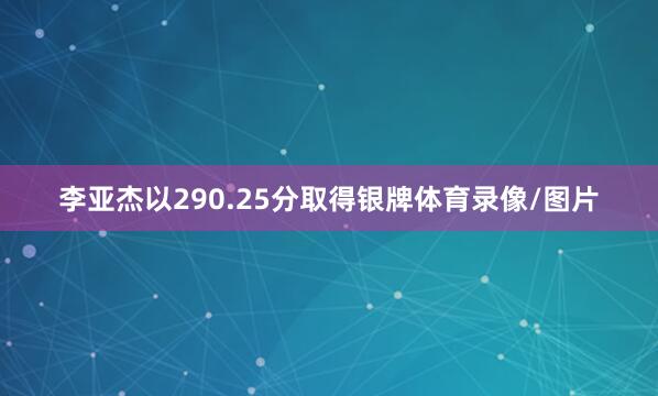 李亚杰以290.25分取得银牌体育录像/图片