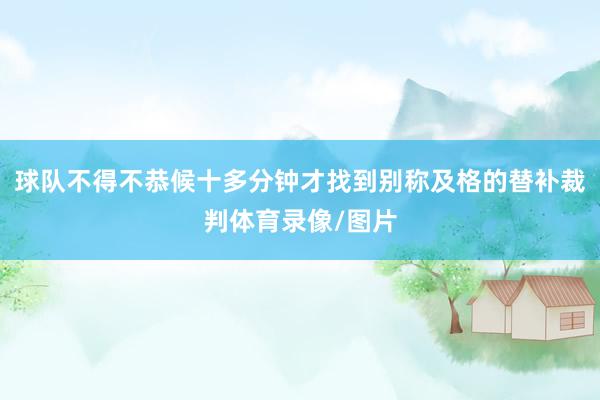 球队不得不恭候十多分钟才找到别称及格的替补裁判体育录像/图片