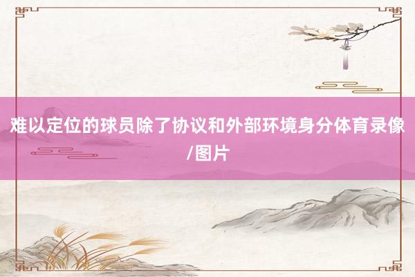 难以定位的球员除了协议和外部环境身分体育录像/图片