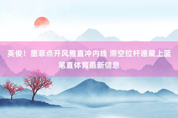 英俊！墨菲点开风雅直冲内线 滞空拉杆遁藏上篮笔直体育最新信息