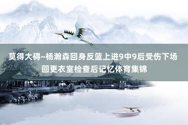 莫得大碍~杨瀚森回身反篮上进9中9后受伤下场 回更衣室检查后记忆体育集锦