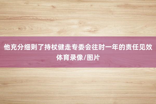 他充分细则了持杖健走专委会往时一年的责任见效体育录像/图片