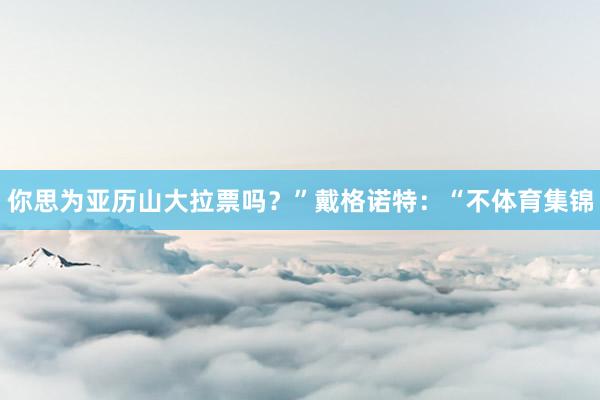 你思为亚历山大拉票吗？”戴格诺特：“不体育集锦