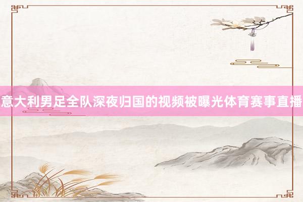 意大利男足全队深夜归国的视频被曝光体育赛事直播