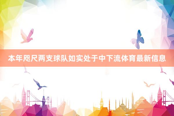 本年咫尺两支球队如实处于中下流体育最新信息