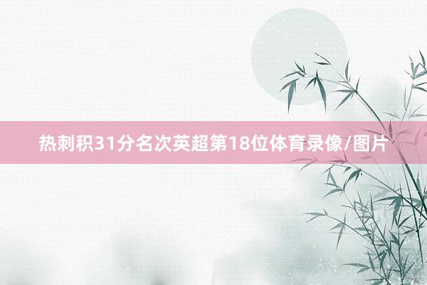 热刺积31分名次英超第18位体育录像/图片